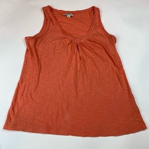 Banana Republic Orange Tank with Detailed Neckline